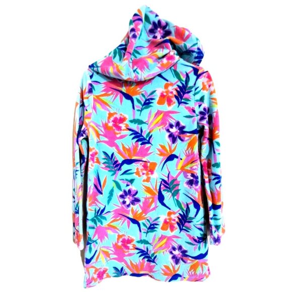 Lands' End XS Multicolor Long Sleeve Hoodie Cover-up Pullover Kangaroo Pocket - Picture 3 of 6